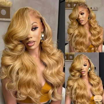 Honey Blonde Body Wave Lace Front Wig - 30 Inch