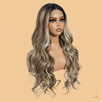 Long Wavy Lace Front Wig - Ombre Colors