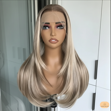 Layered Blonde Wig - Synthetic Lace Front for Women
