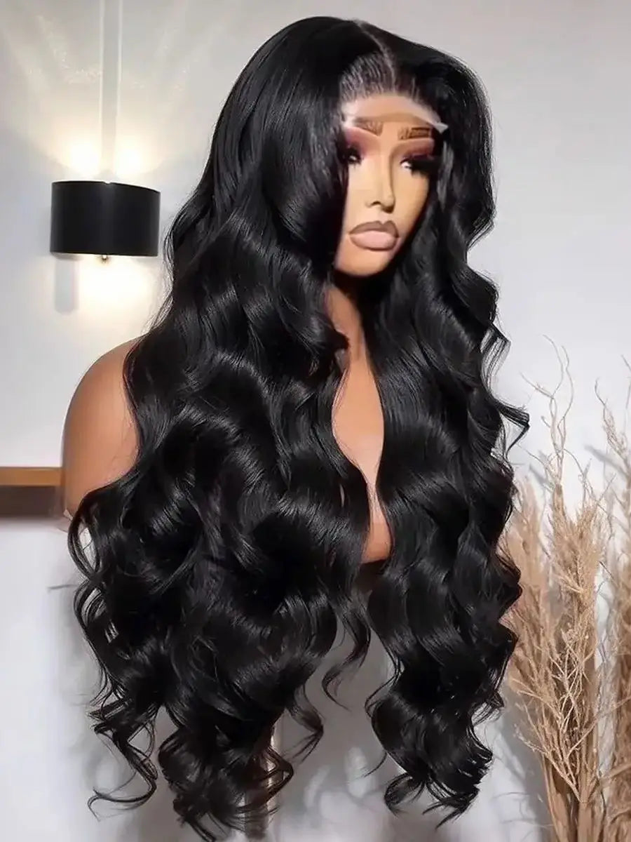 Loose Wave Black Synthetic Lace Front Wig - Glueless & Natural