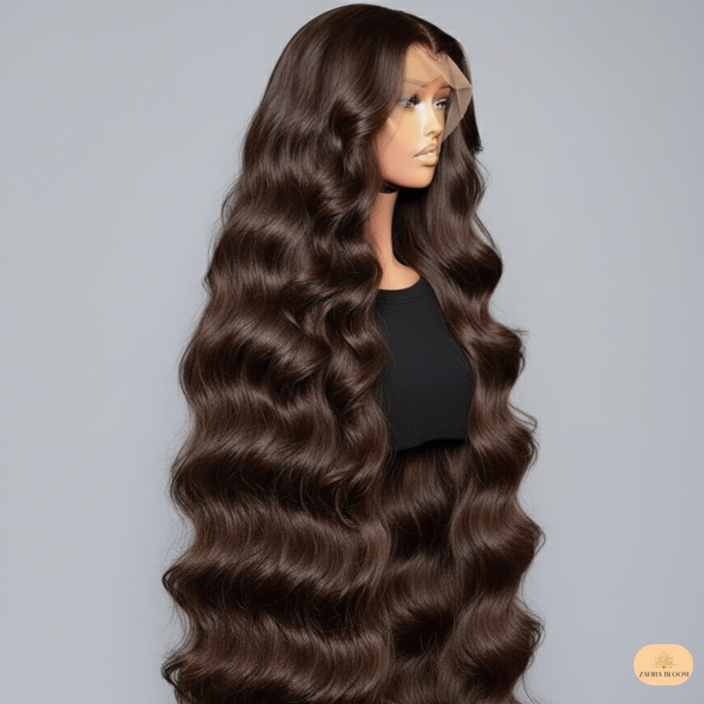 Luxurious Chocolate Brown Body Wave HD Lace Wig