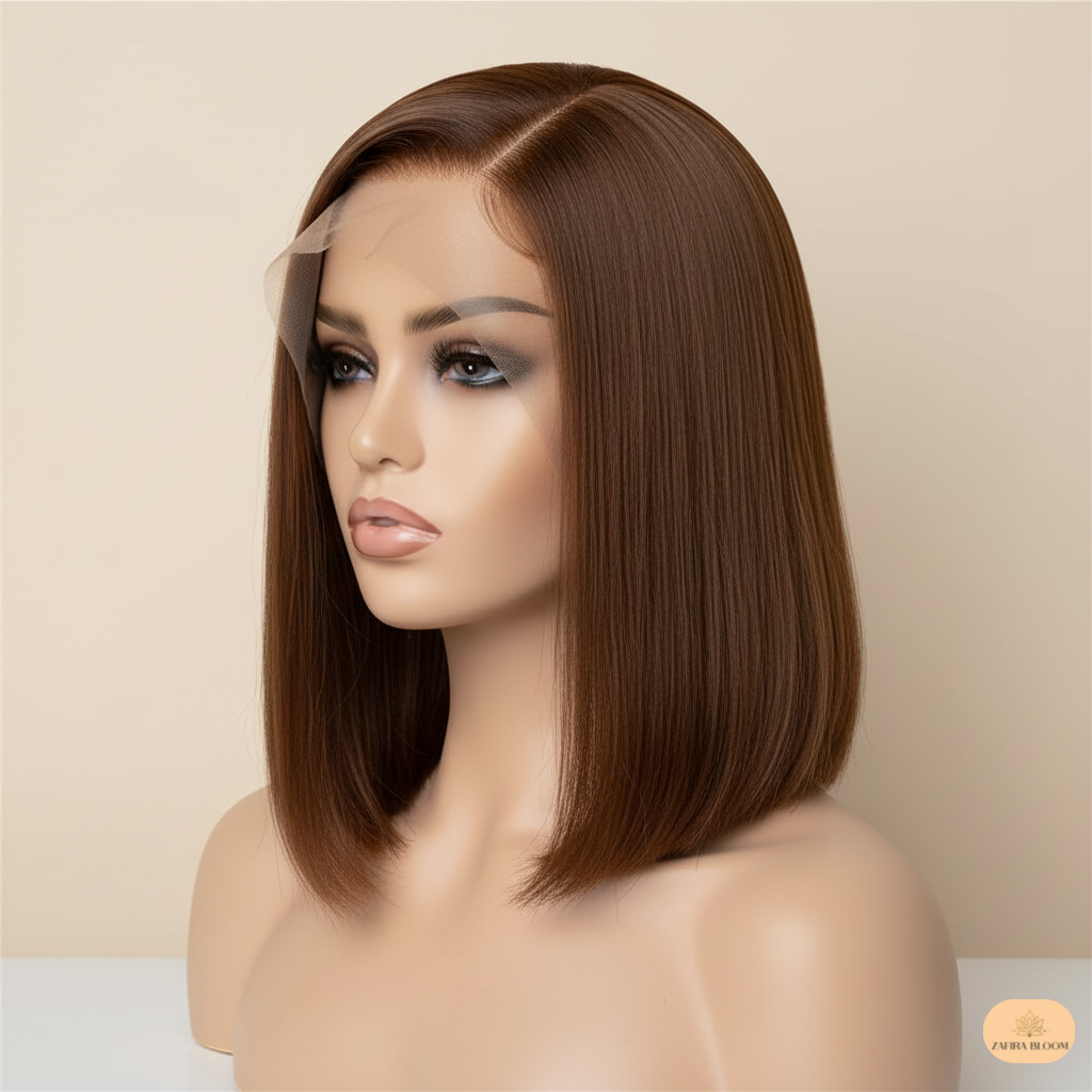 Chocolate Brown - Lace Front Bob Wig – 250% Density