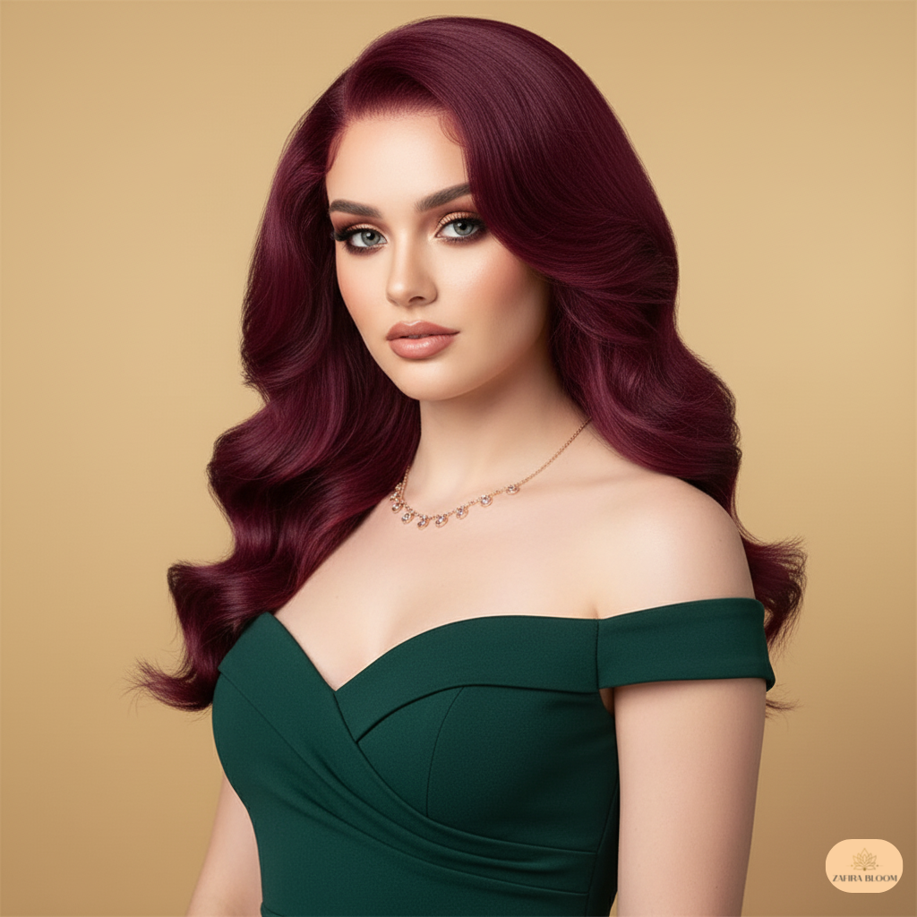 Glamorous 99J Burgundy Bob HD Lace Front Wig