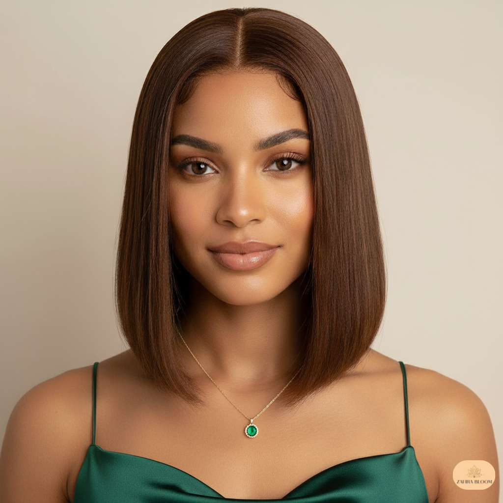 Chocolate Brown - Lace Front Bob Wig – 250% Density