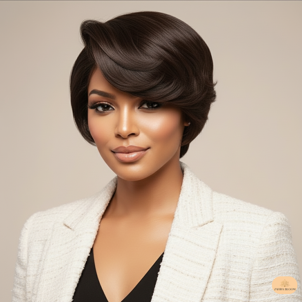 Elegant Pixie Cut Human Hair Wig - 13x4 Lace Front