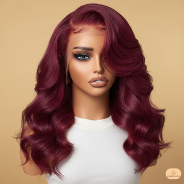 Glamorous 99J Burgundy Bob HD Lace Front Wig