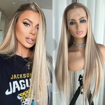 Glamorous 13x4 Lace Front Wig - 24 Inch Highlight Brown