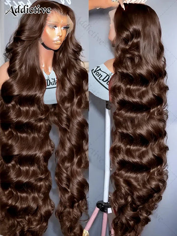 Luxurious Chocolate Brown Body Wave HD Lace Wig